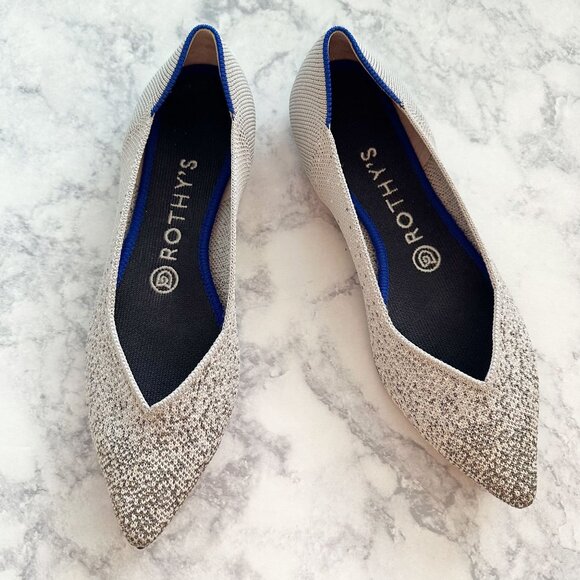 Rothy’s The Point Pearl Metallic Ballet Flats - Picture 1 of 13